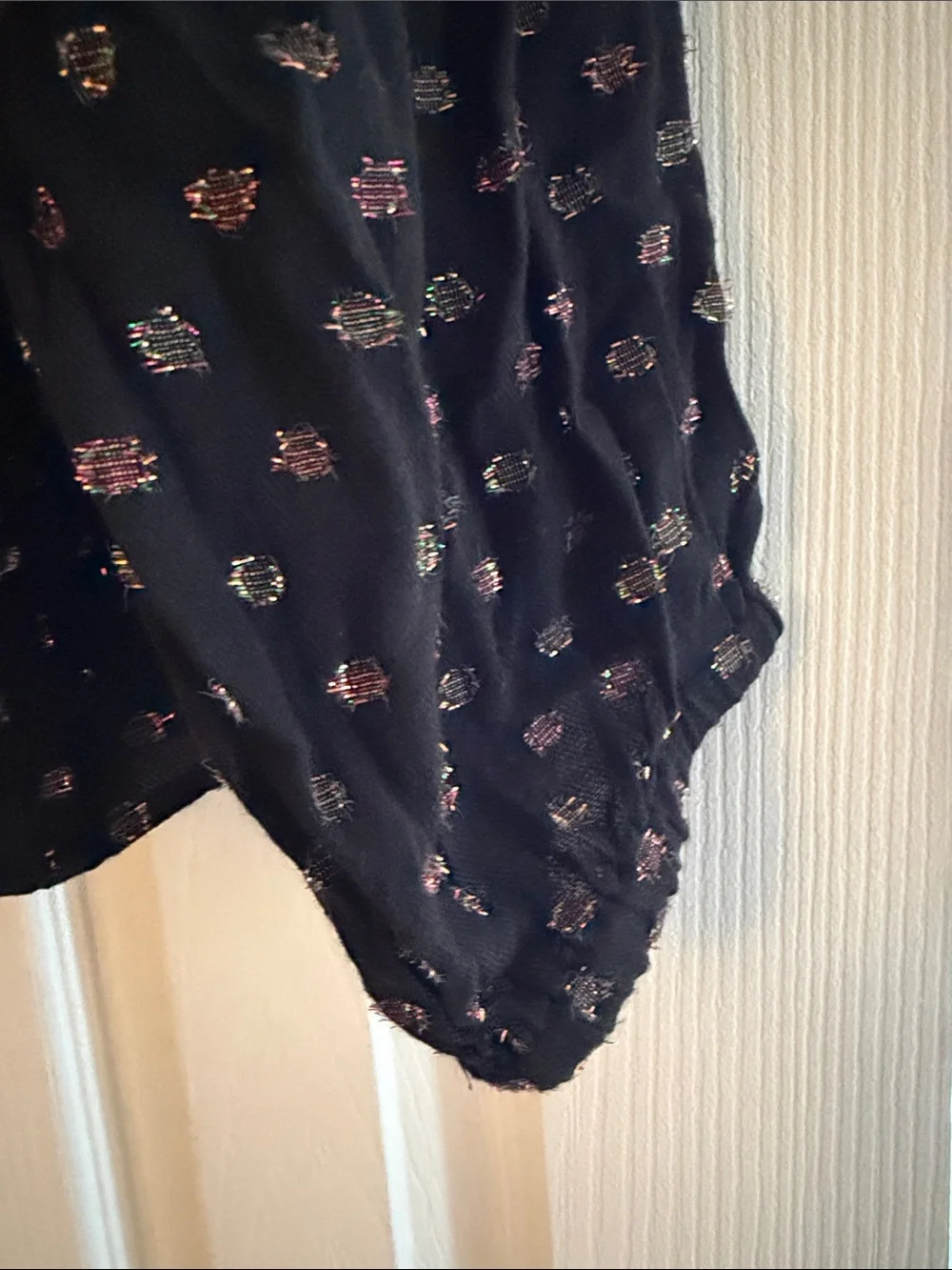 LOFT Black Floral Puff-Sleeve Peasant Blouse